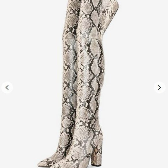 Shoes - NWOT Snake Skin over the knee boots
